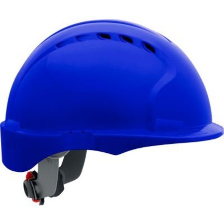 PIP Evolution Deluxe 6151 Short Brim Hard Hat HDPE Shell, 6-Point Suspension, Ratchet Adjustment, Blue 280-EV6151SV-50
